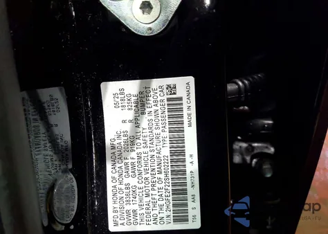 2025 Honda Civic Lx from USA, damaged, VIN 2HGFE2F22SH602222